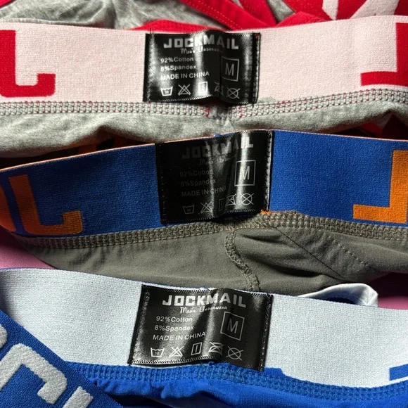 Jockmail Men's Briefs Set - Red, Orange, Blue - Picture 3 of 3